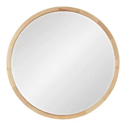 24" McLean Round Wall Mirror Natural - Kate & Laurel All Things Decor