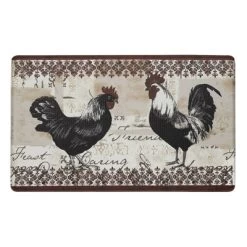 GoodGram Country Vintage Rooster Memory Foam Anti-Fatigue Kitchen Floor Mat - 18 In. W X 30 In. L