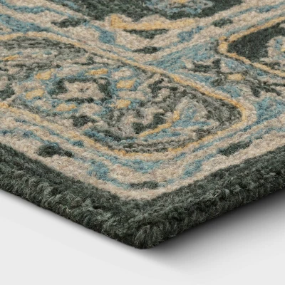 5'x7' Hand Tufted Wool Area Rug Green - Threshold™ 4 5'x7' Hand Tufted Wool Area Rug Green - Threshold™ - Image 2