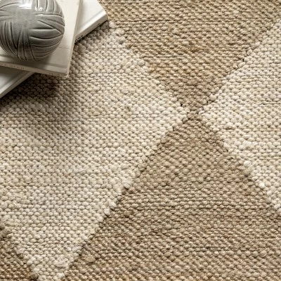 Arvin Olano X RugsUSA - Louie Diamond Checkerboard Jute Area Rug 7 Arvin Olano X RugsUSA - Louie Diamond Checkerboard Jute Area Rug - Image 5