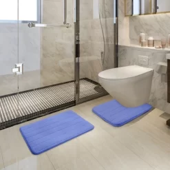 PiccoCasa Memory Foam Bathroom Rugs Non-Slip And U-shaped Toilet Mat 2 Pcs -Household Improvement Store GUEST 501e8c44 ca37 4f46 9a66 649f84496863