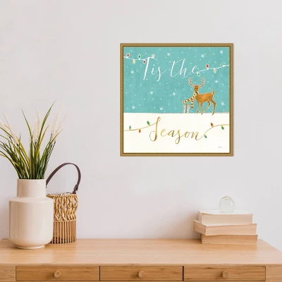 16" X 16" Tis The Season Christmas Reindeer By Veronique Charron Framed Canvas Wall Art - Amanti Art 7 16" X 16" Tis The Season Christmas Reindeer By Veronique Charron Framed Canvas Wall Art - Amanti Art - Image 5