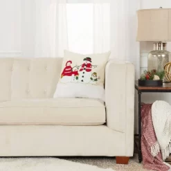 20"x20" Oversize Poly Filled Home Snowman Family Square Throw Pillow Ivory - Rizzy Home -Household Improvement Store GUEST 54b87339 c9f9 4293 92ca ccdb566dab18