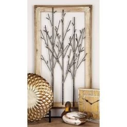 Contemporary Metal Nature Wall Decor Brown - Olivia & May