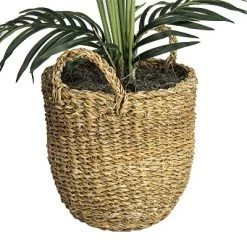 60" X 36" Artificial Areca Palm In Basket With Handles - LCG Florals