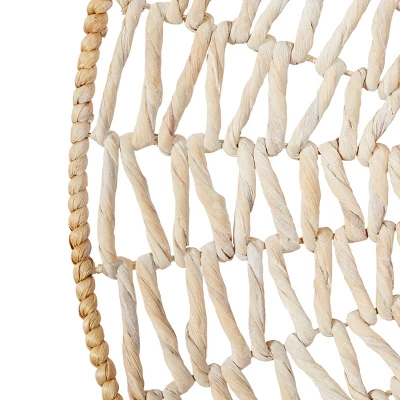 Set Of 3 Seagrass Plate Handmade Woven Basket Wall Decors Cream - Olivia & May 6 Set Of 3 Seagrass Plate Handmade Woven Basket Wall Decors Cream - Olivia & May - Image 4