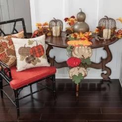 18"x18" Indoor Thanksgiving Plaid Pumpkins Applique Square Throw Pillow - Pillow Perfect -Household Improvement Store GUEST 60260ded fe7c 44ea 99b9 675fe6f09865