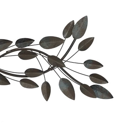 Traditional Metal Leaf Wall Decor Brown - Olivia & May 5 Traditional Metal Leaf Wall Decor Brown - Olivia & May - Image 3