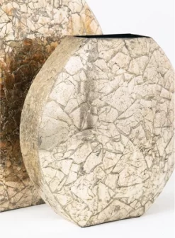 Sullivans Set Of 2 Mosaic Vase 15"H & 12"H Gold