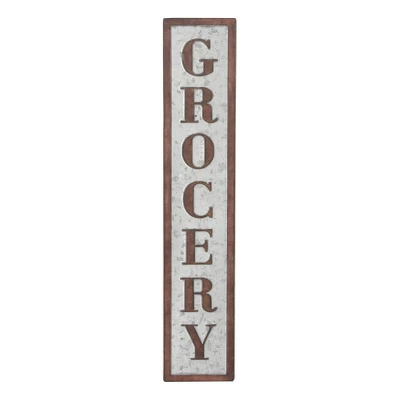 Farmhouse Metal Sign Wall Decor Brown/Gray - Olivia & May 7 Farmhouse Metal Sign Wall Decor Brown/Gray - Olivia & May - Image 5