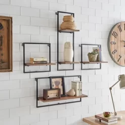 24" X 8" 4pc Rustic Industrial Framed Wall Shelf Set Black - Danya B. 8 24" X 8" 4pc Rustic Industrial Framed Wall Shelf Set Black - Danya B. -Household Improvement Store GUEST 682c1815 db06 4f19 93e8 8f48efdad572