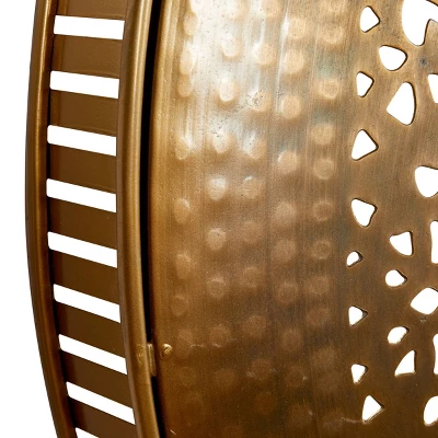 Metal Plate Wall Decor With Moroccan Pattern Gold - Olivia & May 15 Metal Plate Wall Decor With Moroccan Pattern Gold - Olivia & May - Image 13