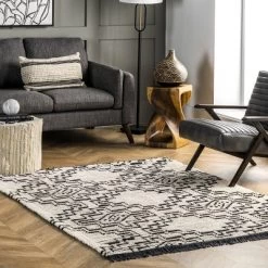 NuLOOM Celia Soft Shag Abstract Aztec Fringe Area Rug