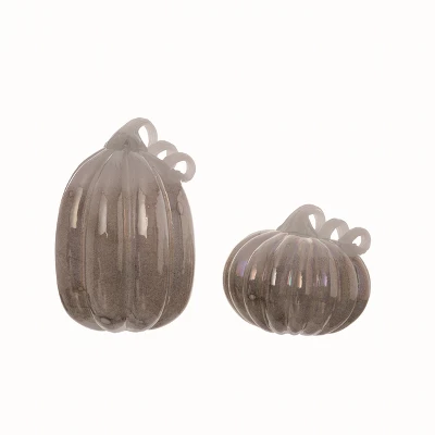 Transpac Glass Silver Harvest Pumpkins Set Of 2 3 Transpac Glass Silver Harvest Pumpkins Set Of 2