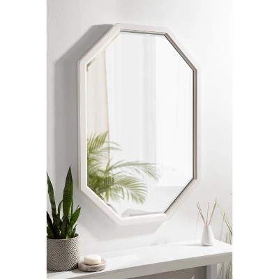24" X 36" Hogan Framed Octagon Decorative Wall Mirror White - Kate & Laurel All Things Decor 6 24" X 36" Hogan Framed Octagon Decorative Wall Mirror White - Kate & Laurel All Things Decor - Image 4
