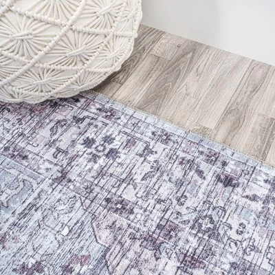 Didim Boho Gray Medallion Washable Area Rug - JONATHAN Y 5 Didim Boho Gray Medallion Washable Area Rug - JONATHAN Y - Image 3