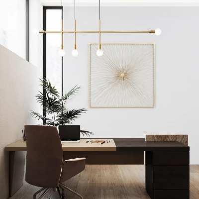 LuxenHome Gold Abstract Flower Square Metal Wall Art 6 LuxenHome Gold Abstract Flower Square Metal Wall Art - Image 4