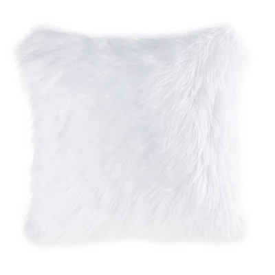 18"x18" Himalayan Faux Fur Square Throw Pillow - Hastings Home 10 18"x18" Himalayan Faux Fur Square Throw Pillow - Hastings Home - Image 8