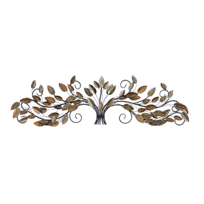 14" X 47" Metal Leaf Wall Decor Brown - Olivia & May 3 14" X 47" Metal Leaf Wall Decor Brown - Olivia & May