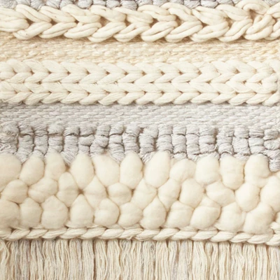 Saro Lifestyle Saro Lifestyle Fringe Braided Design Wall Hanging, Grey, 5 Saro Lifestyle Saro Lifestyle Fringe Braided Design Wall Hanging, Grey, - Image 3