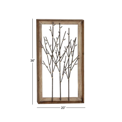 Contemporary Metal Nature Wall Decor Brown - Olivia & May 4 Contemporary Metal Nature Wall Decor Brown - Olivia & May - Image 2