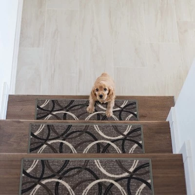 World Rug Gallery Moden Wavy Circles Non-Slip Stair Treads 5 World Rug Gallery Moden Wavy Circles Non-Slip Stair Treads - Image 3