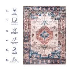 NuLOOM Eliza Machine Washable Traditional Medallion Area Rug -Household Improvement Store GUEST 78d3ecff 592d 45b9 baf7 690076350c29