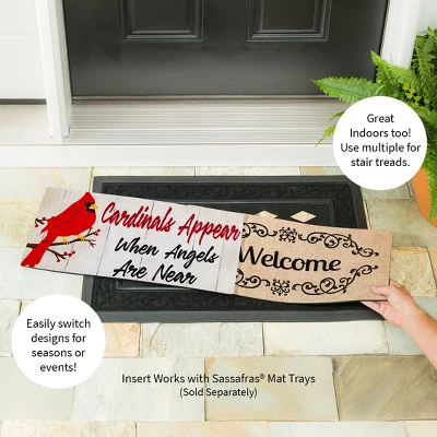 Evergreen When Angels Are Near Sassafras Indoor Outdoor Switch Doormat 1'10"x10" White 4 Evergreen When Angels Are Near Sassafras Indoor Outdoor Switch Doormat 1'10"x10" White - Image 2