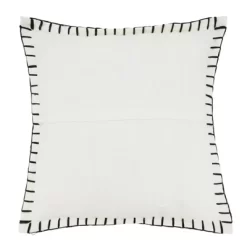 20"x20" Oversize Minimalist Chic Chunky Whip Stitch Poly Filled Square Throw Pillow White - Saro Lifestyle