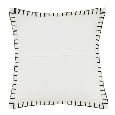 20"x20" Oversize Minimalist Chic Chunky Whip Stitch Poly Filled Square Throw Pillow White - Saro Lifestyle 2 20"x20" Oversize Minimalist Chic Chunky Whip Stitch Poly Filled Square Throw Pillow White - Saro Lifestyle