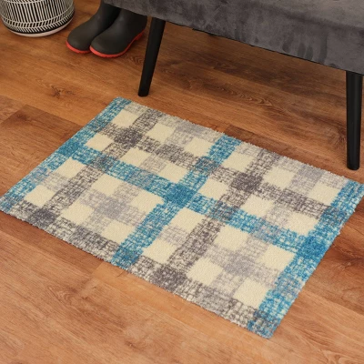 2'x3' ColorStar Sketch Plaid Door Mat Khaki - Bungalow Flooring 3 2'x3' ColorStar Sketch Plaid Door Mat Khaki - Bungalow Flooring