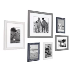 6pc Bordeaux Frame Boxs White/Black/Gray - Kate & Laurel All Things Decor