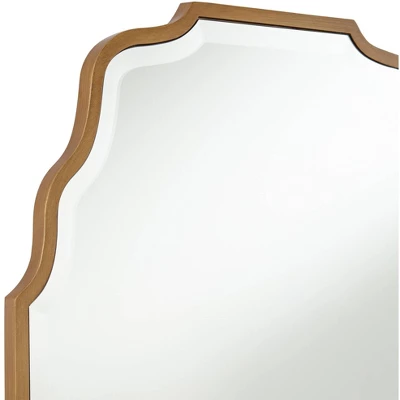 Noble Park Rectangular Vanity Decorative Wall Mirror Modern Beveled Waved Arched Lush Antique Gold Frame 26" Wide For Bathroom 4 Noble Park Rectangular Vanity Decorative Wall Mirror Modern Beveled Waved Arched Lush Antique Gold Frame 26" Wide For Bathroom - Image 2
