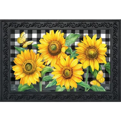 Briarwood Lane Checkered Sunflowers Summer Doormat Everyday Floral Indoor Outdoor 30" X 18" 3 Briarwood Lane Checkered Sunflowers Summer Doormat Everyday Floral Indoor Outdoor 30" X 18"