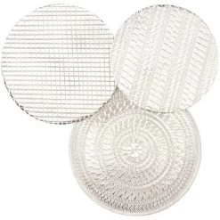 Aluminum Plate Wall Decor With Textured Pattern Silver - Olivia & May