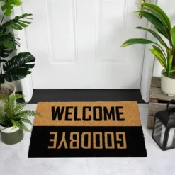 Northlight Natural Coir "Welcome Goodbye" Outdoor Doormat 18" X 30"