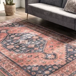 NuLOOM Medallion Bordered Machine Washable Area Rug -Household Improvement Store GUEST 838a3f6c 65aa 4eea b3a1 2580a0b4c402