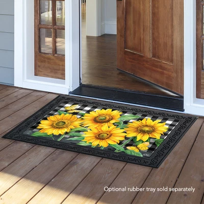 Briarwood Lane Checkered Sunflowers Summer Doormat Everyday Floral Indoor Outdoor 30" X 18" 4 Briarwood Lane Checkered Sunflowers Summer Doormat Everyday Floral Indoor Outdoor 30" X 18" - Image 2