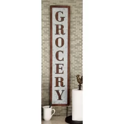 Farmhouse Metal Sign Wall Decor Brown/Gray - Olivia & May
