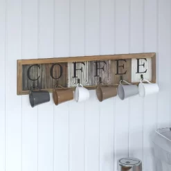 Merrick Lane Pheltz Wooden Wall Mount 6 Cup Distressed Wood Grain Printed COFFEE Mug Organizer With Metal Hanging Hooks, No Assembly Required 12 Merrick Lane Pheltz Wooden Wall Mount 6 Cup Distressed Wood Grain Printed COFFEE Mug Organizer With Metal Hanging Hooks, No Assembly Required -Household Improvement Store GUEST 859f7f01 c25f 4898 b176 c5f8740b1c9b