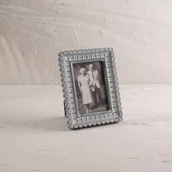 Folk Art Pattern 4X6 Photo Frame Gray MDF & Glass - Foreside Home & Garden