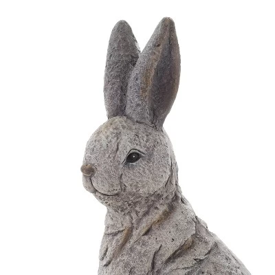 20" X 11" Magnesium Oxide Country Rabbit Garden Sculpture Gray - Olivia & May 5 20" X 11" Magnesium Oxide Country Rabbit Garden Sculpture Gray - Olivia & May - Image 3