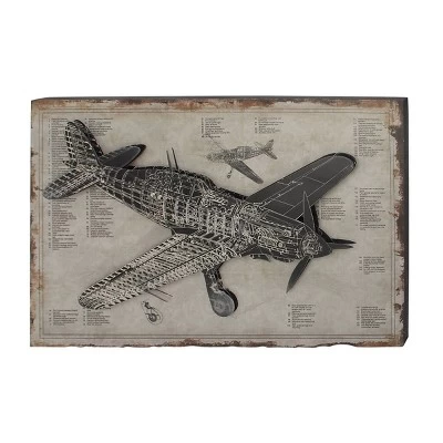 Industrial Transportation Wall Decor White - Olivia & May 5 Industrial Transportation Wall Decor White - Olivia & May - Image 3