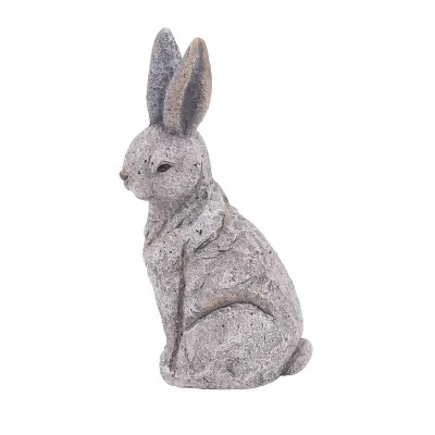 20" X 11" Magnesium Oxide Country Rabbit Garden Sculpture Gray - Olivia & May 7 20" X 11" Magnesium Oxide Country Rabbit Garden Sculpture Gray - Olivia & May - Image 5