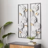 Set Of 2 Metal Floral Wall Decors With Black Frame White - Olivia & May -Household Improvement Store GUEST 8b275835 70f3 4a72 9f28 cb31a4d47755
