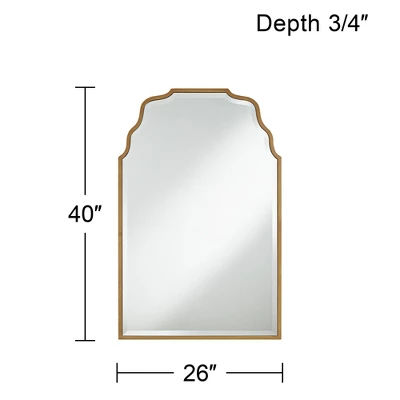 Noble Park Rectangular Vanity Decorative Wall Mirror Modern Beveled Waved Arched Lush Antique Gold Frame 26" Wide For Bathroom 8 Noble Park Rectangular Vanity Decorative Wall Mirror Modern Beveled Waved Arched Lush Antique Gold Frame 26" Wide For Bathroom - Image 6