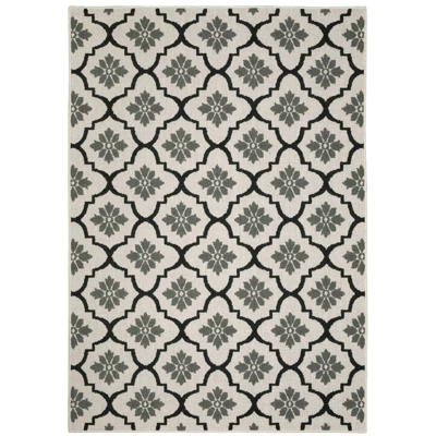 Trinity Floral Trellis Patio Area Rug Beige/Black - Captiv8e Designs 12 Trinity Floral Trellis Patio Area Rug Beige/Black - Captiv8e Designs - Image 10