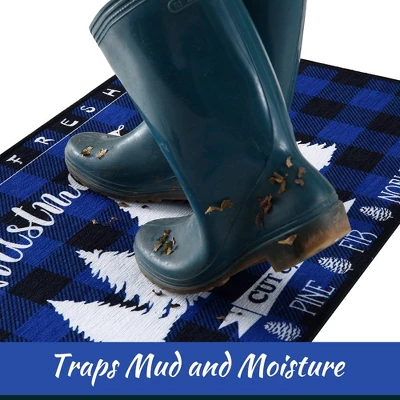 Trinity Plaid White Christmas Tree Non-Slip Decorative Doormat, 17" X 29" 6 Trinity Plaid White Christmas Tree Non-Slip Decorative Doormat, 17" X 29" - Image 4