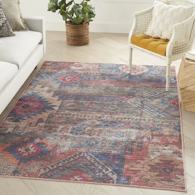 Nicole Curtis Machine Washable Distressed Southwestern Indoor Rug 3 Nicole Curtis Machine Washable Distressed Southwestern Indoor Rug