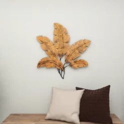 Metal Leaf Clutter Palm Wall Decor With Distressed Textured Brown - Olivia & May 17 Metal Leaf Clutter Palm Wall Decor With Distressed Textured Brown - Olivia & May -Household Improvement Store GUEST 9637c861 c5d6 41fe 874e 885f89e47af1